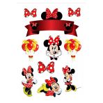 hediyehobihersey Mini Minnie Mouse Şekerli Kağıda Baskı Yenilebilir Kağıt Pasta Baskısı