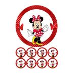 hediyehobihersey Minnie Mouse Resimli Yenilebilir Şeker Kağıt Pasta Ve 8 Adet Kurabiye Baskısı