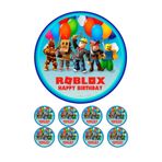 hediyehobihersey Roblox Resimli Yenilebilir Şekerli Pasta Ve Kurabiye Baskı Kağıdı