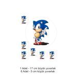 Hediyehobihersey Sonic 7 Adet A4 Yenilebilir Pasta Kurabiye Şeker Hamuru Kağıt Baskısı Hd Kalite Yüksek