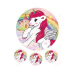 hediyehobihersey Yeni Unicorn Resimli Yenilebilir Pasta Üstü Şeker Kağıdı Baskısı, Yenilebilir Baskı