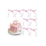 hediyehobihersey Yenilebilir Hazır Kalp Dekorlu Fiyonk Kurdela, Pasta Süsü, Cupcake Süsü 12 ADET