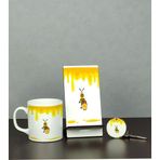 Hediyelen Arı Tasarımlı Üçlü Set (Kupa + Telefon Standı + Anahtarlık)
