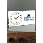 Hediyelen Computer Teacher Ahşap Masa Saati