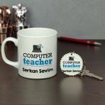 Hediyelen Computer Teacher Kupa Bardak ve Anahtarlık Set