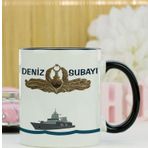 Hediyelen Deniz Subayı Siyah Kupa Bardak