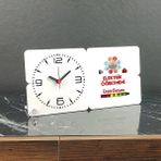 Hediyelen Elektrik Öğretmeni Ahşap Masa Saati
