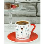 Hediyelen Fizyoterapist Kırmızı Türk Kahvesi Fincanı