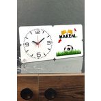 Hediyelen Hakem Ahşap Masa Saati