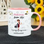 Hediyelen Hakime Pembe Kupa Bardak
