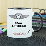Hediyelen Hava Astsubayı Siyah Kupa Bardak