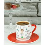 Hediyelen Hemşire Kırmızı Türk Kahvesi Fincanı