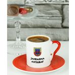 Hediyelen Jandarma Astsubay Kırmızı Türk Kahvesi Fincanı