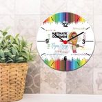 Hediyelen Matematik Öğretmeni Baş Örtülü Figür Duvar Saati