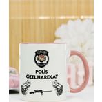Hediyelen Polis Özel Harekat Kupa Bardak Pembe