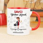 Hediyelen Savcı Kırmızı Kupa Bardak
