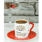 Hediyelen Sosyolog Kırmızı Türk Kahvesi Fincanı