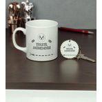 Hediyelen Tekstil Mühendisi Kupa Bardak ve Anahtarlık Set
