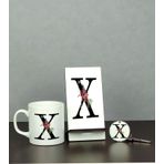 Hediyelen X Harfi Üçlü Set (Kupa + Telefon Standı + Anahtarlık)