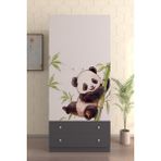 Hediyeler Kapında 2 Kapaklı Bamboo 5 Raflı 2 Çekmeceli Askılı Antrasit Gardırop