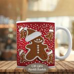 HEDIYELIK-21-811 Desenli Noel Kurabiyeleri Kupa Bardak
