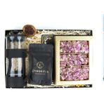 HEDIYELIK-500 ml French Press - Endorfia Premium 40 gr Filtre Kahve - Brown Book Güllü Lokum