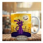 HEDIYELIK-570 Gülümseyen Dolunay Şapkalı Kedi Halloween Kupa Bardak