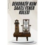 Hediyelik Eşya Ahşap Deniz Feneri Kum Saati Biblo