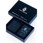 Hediyelik Set Özel Erkek Edp Parfüm ve Siyah Deri Kartlık- Elma, Sandal, Tarçın Notaları, E-128-1