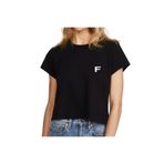 HediyeMania F Harfi Baskılı Baş Harf Tasarım Siyah Kadın Tişört Pamuklu Kadın Tshirt hmsiyah032