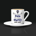 Hediyemen Polis Annelere Hediye Türk Kahvesi Fincanı - Beyaz - 1 Adet