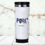 Hediyemen Polis Logolu Isme Özel 0,4 lt Beyaz Termos