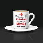 Hediyemen Veteriner Anneye Hediye Türk Kahvesi Fincanı - Beyaz - 1 Adet