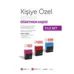 HEDİYENOMİ MühürMarket > Öğretmen Kaşesi 3'lü Set - Aferin Öğrencime - Kontrol Edildi - Eksik Ödev
