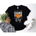 Hediyenza Basketball Game Day Shirt, Basketball Shirt Baskılı Bisiklet Yaka Beyaz Unisex Basic Tişört T-Shirt - Siyah