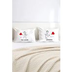 Hediyenza Ben Seninle Tamamım Pamuklu Çift Kişilik 50x70 cm Yastık Kılıfı Seti