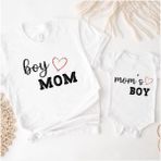 Hediyenza Boy Mom T-Shirt & Mom’s Boy Bebek Zıbın (Tekli Üründür Kombin Yapmak Içn 2 Adet Sepete Ekleyiniz) - Beyaz - XL