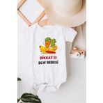 Hediyenza Dikkat BLW Bebesi Özel Tasarım Bebek Zıbın Pamuklu Çıtçıtlı Body