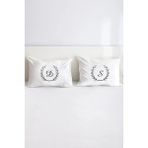 Hediyenza Harfli Pamuklu Çift Kişilik 50X70 cm Yastık Kılıfı Seti - 50 x 70 cm - Beyaz