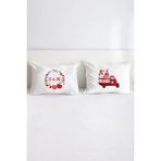 Hediyenza Love / Aşk Pamuklu Çift Kişilik 50X70 cm Yastık Kılıfı Seti - 50 x 70 cm - Beyaz