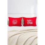 Hediyenza Perfect Day Pamuklu Çift Kişilik 50X70 cm Yastık Kılıfı Seti - 50 x 70 cm - Kırmızı