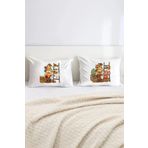 Hediyenza Sonbahar Gnomes Pumpkin Fall Pamuklu Çift Kişilik 50x70 cm Yastık Kılıfı Seti