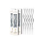 hediyeofisi 6 LI KIVRIMLI GRİMUM 16CM Pasta Mumu Spiral Kıvrık Mum