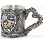 Hediyesahibi Kuru Kafa Tasarımlı Kupa 3D Oyma Paslanmaz Çelik Kupa
