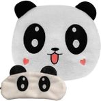 Hediyesahibi Sevimli Panda Polar Yastık 35*35CM Göz Bandı Hediyeli