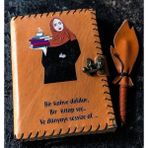 Hediyesec Bir Kitap Seç ve Dünyayı Sessize Al Deri Defter - Turuncu