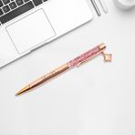 Hediyesec Isme Özel Rose Taşlı Metal Tükenmez Kalem