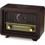 Hediyesec Kişiye Özel Nostaljik Ahşap Radyo Ay Yıldız - Kahverengi