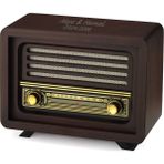 Hediyesec Laleli Kişiye Özel Nostaljik Ahşap Radyo - Koyu Kahverengi