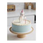 hediyesepetinde ⭐ Beyaz Ayıcık Pasta Süsü -10cm–Mum Üfleyen Ayıcık- 1 Yaş Doğum Günü Baby Shower Parti Dekoru